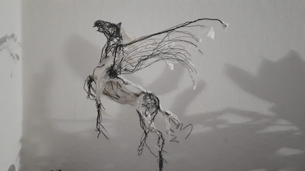Sculpture fil de fer & Papier mâché